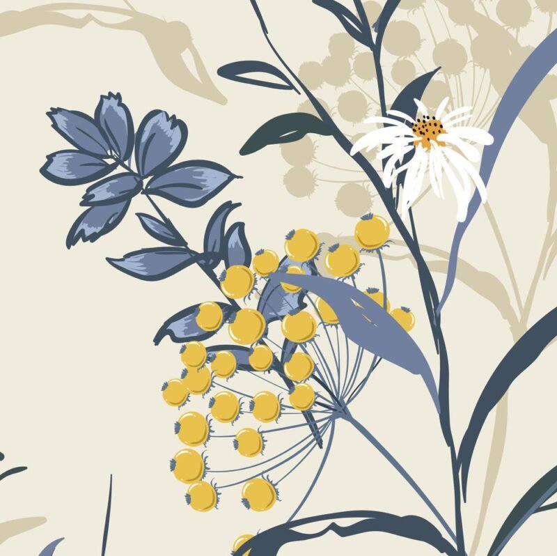 Blue And Yellow Natives  Wallpaper - Image 4