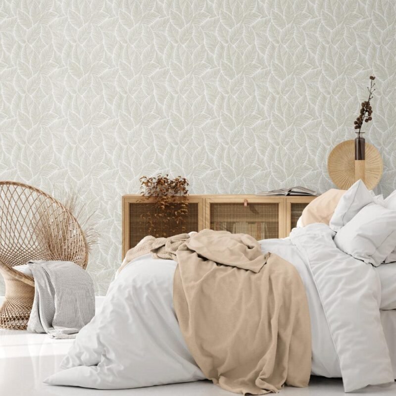 Tropical Beige Leaves  Wallpaper - Image 5